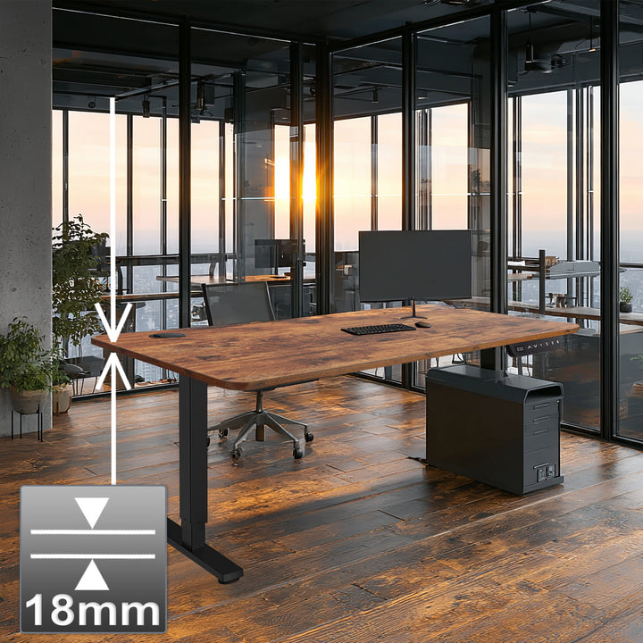 Schrijftafel Ergo Office elektrische hoogteverstelling, voor staan en zitten, max hoogte 114cm, ER-451