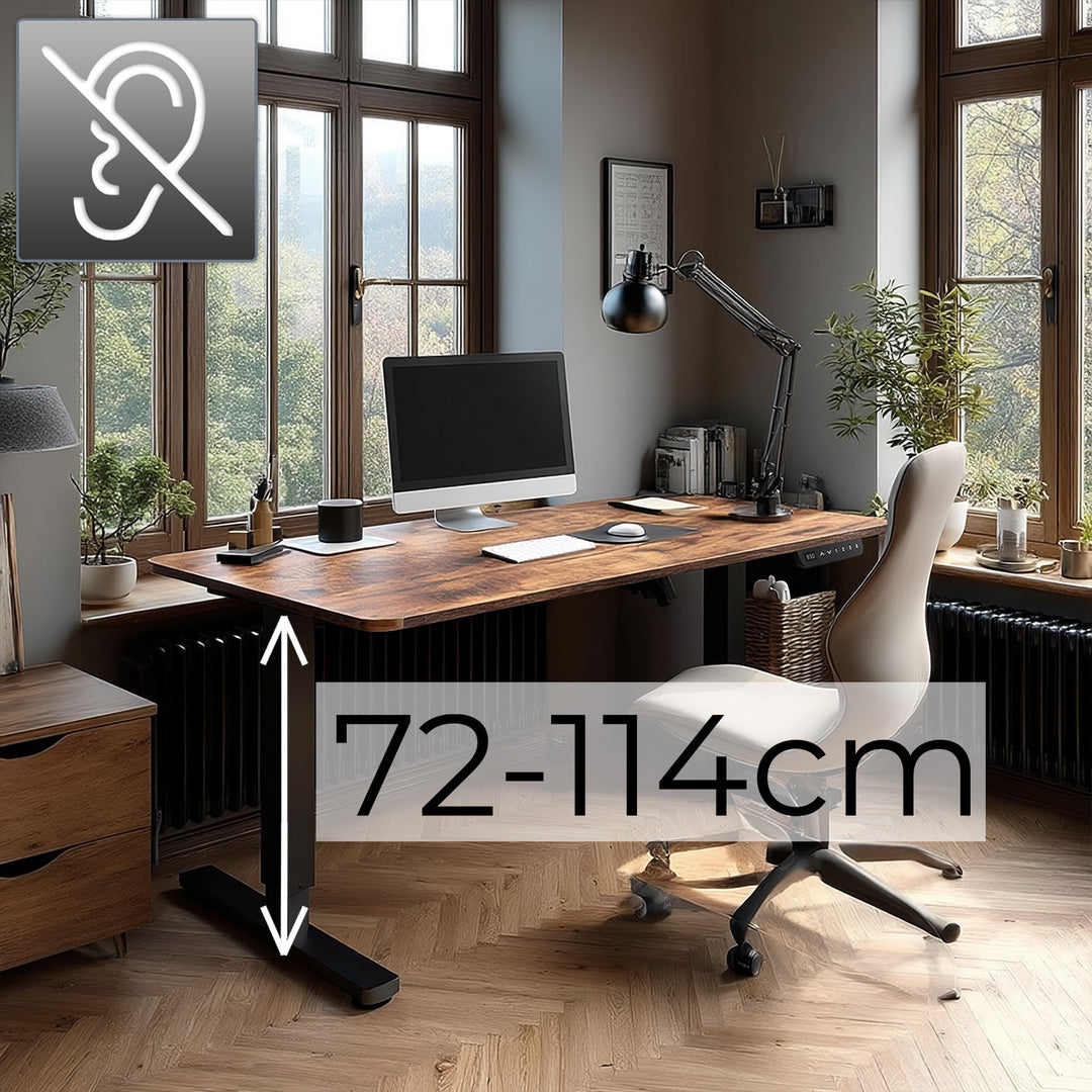 Schrijftafel Ergo Office elektrische hoogteverstelling, voor staan en zitten, max hoogte 114cm, ER-451