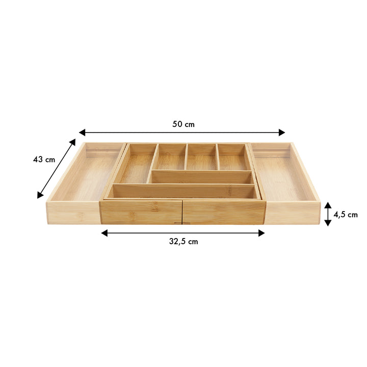 GreenBlue uitschuifbare bamboe bestekhouder, 325-500x430x45mm, GB379
