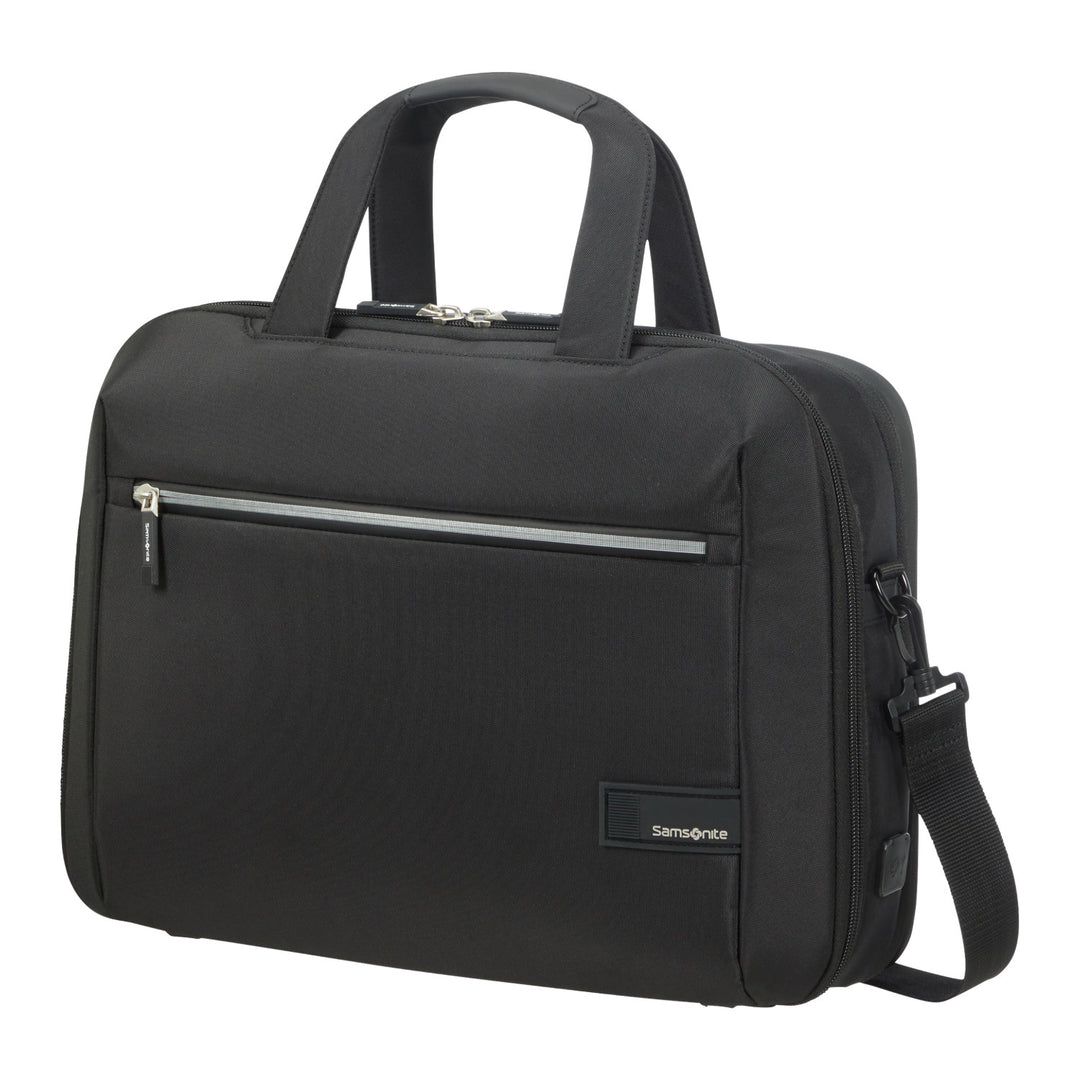 Samsonite Litepoint Bailhandle 15,6" laptoptas zwart met USB-poort en reflecterende rits