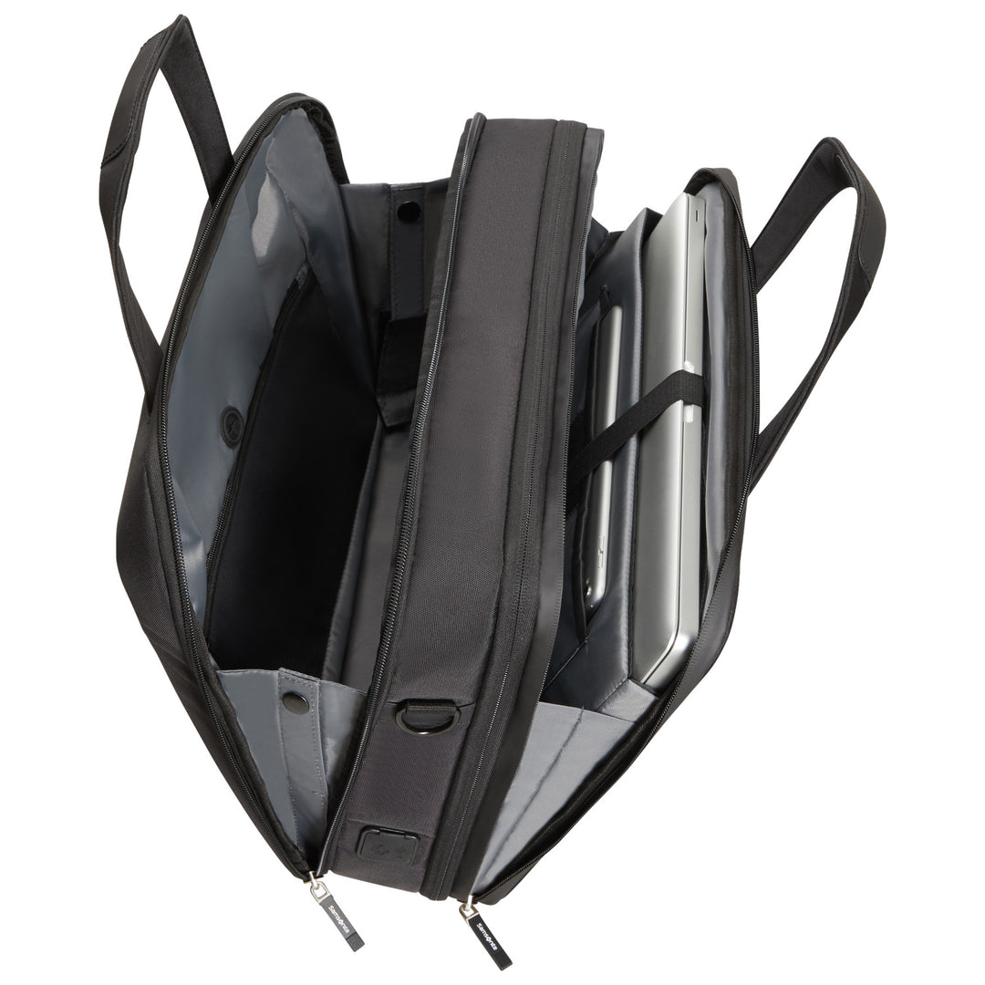 Samsonite Litepoint Bailhandle 15,6" laptoptas zwart met USB-poort en reflecterende rits