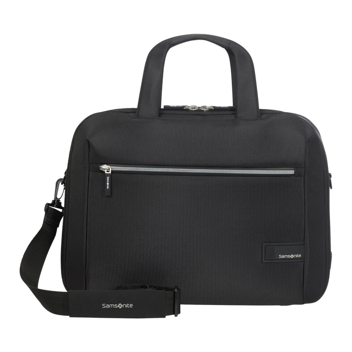Samsonite Litepoint Bailhandle 15,6" laptoptas zwart met USB-poort en reflecterende rits