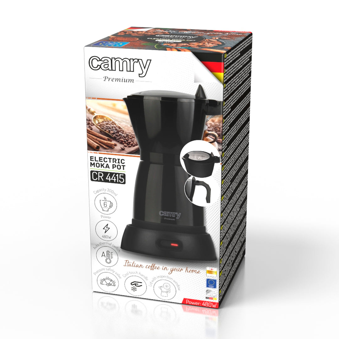 Moka Camry CR 4415B 300ml elektrische koffiemachine voor 6 kopjes espresso