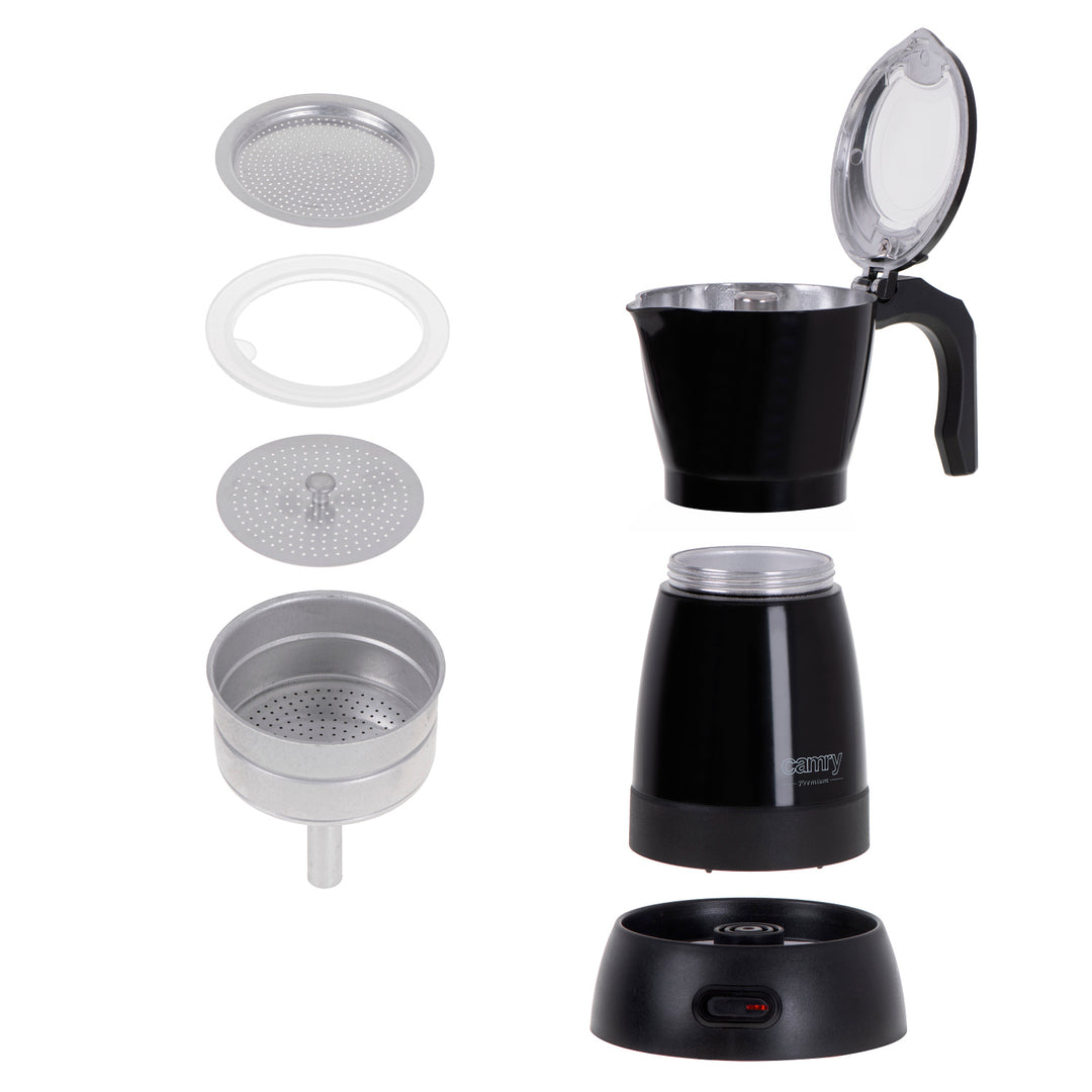 Moka Camry CR 4415B 300ml elektrische koffiemachine voor 6 kopjes espresso