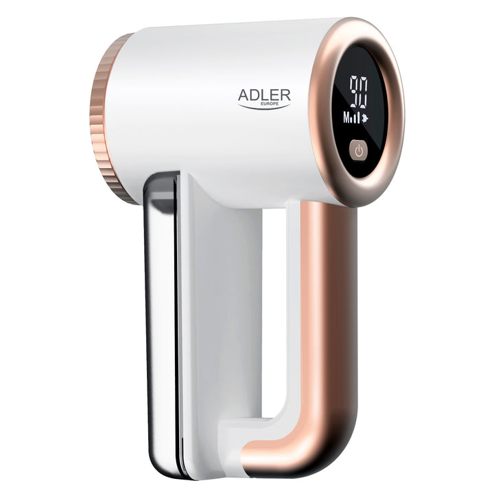 Adler scheerapparaat voor stoffen, opladen via USB, LCD-display, 3-traps snelheid, borstel, AD 9617