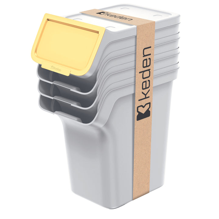 Afvalbakset Keden, voor afvalscheiding, 4x20 liter, as, Stackbox