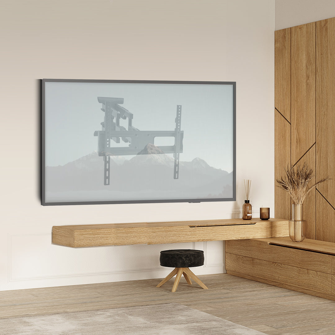 Maclean steun voor TV of monitor, max VESA 600x400, plat, afstand van muur 41-475mm, 37-80", 50kg, zwart, MC-832A