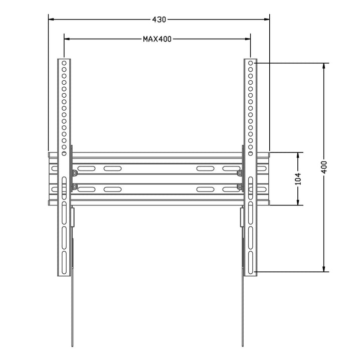 Maclean MC-748A TV-muurbeugel universeel voor 32-70" OLED/QLED/LCD/LED/Plasma monitoren/TV's Maximale belasting tot 45 kg VESA van 100x100 tot 400x400mm