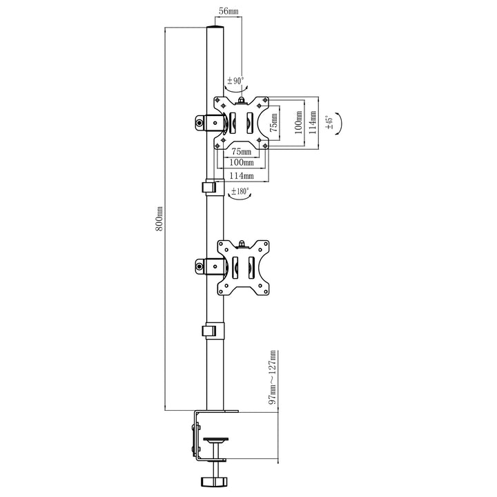 Maclean monitorbeugel, max. VESA 100x100, 13-27", 9 kg, MC-966