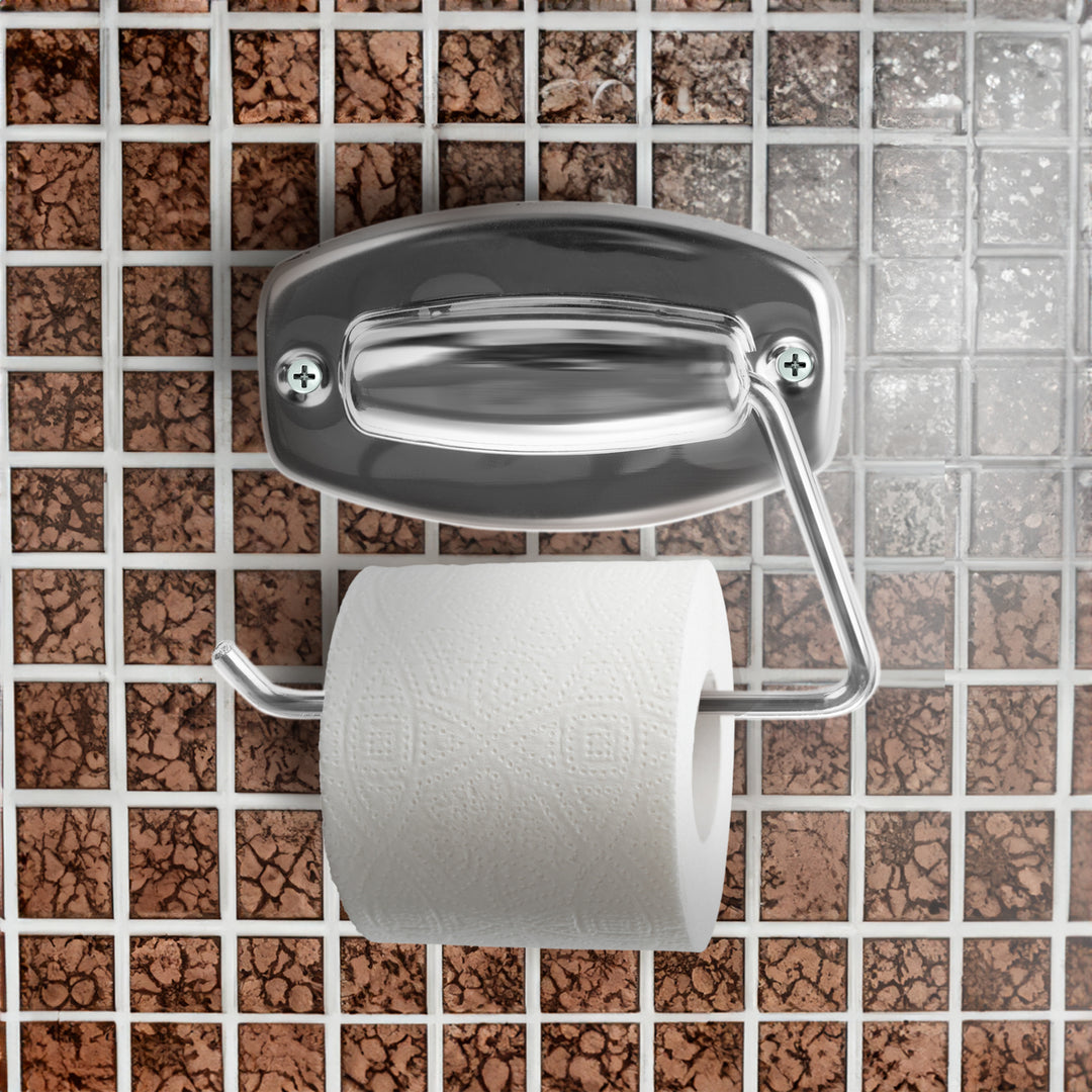 ABJ toiletrolhouder, voor de badkamer, wandmontage, verchroomd