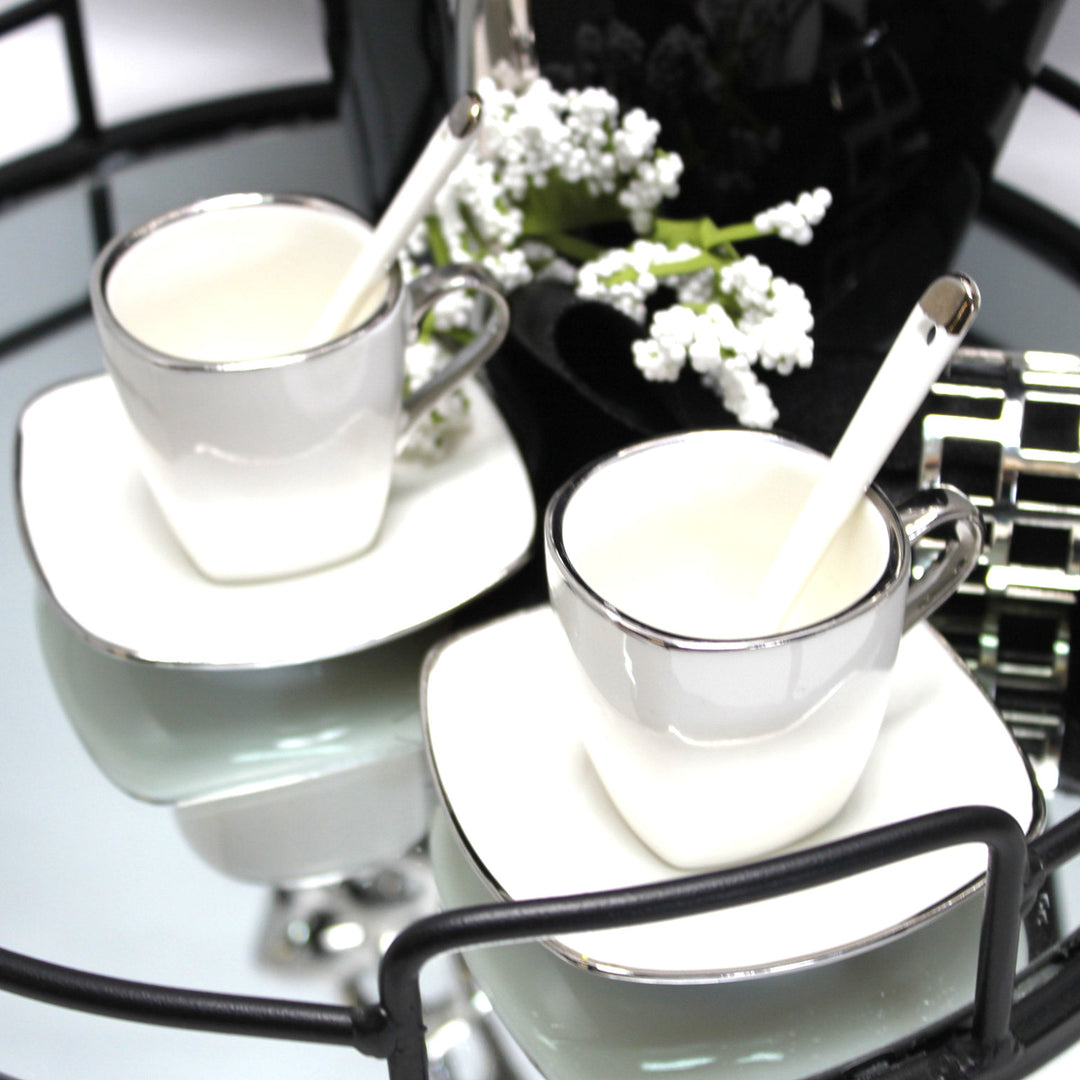 Espressokopjes porseleinen set met borden Queen Isabell W23SV06-06471