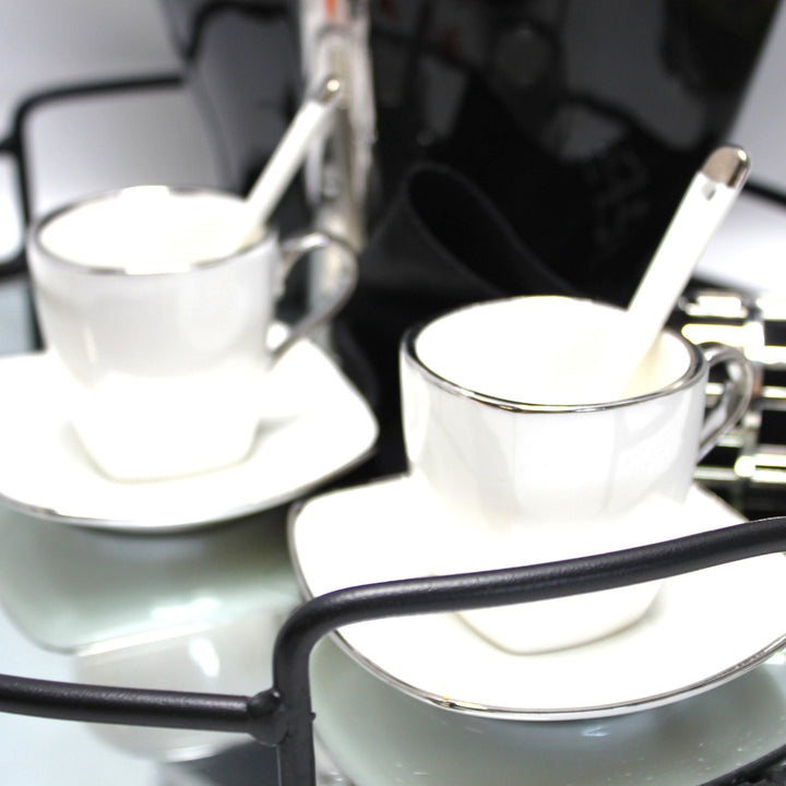 Espressokopjes porseleinen set met borden Queen Isabell W23SV06-06471