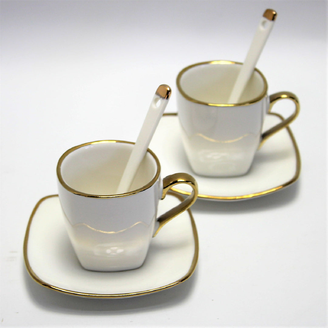 Espressokopjes porseleinen set met borden Queen Isabell W23GD06-06464