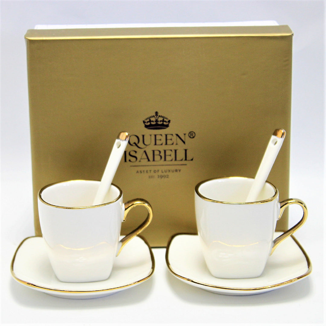 Espressokopjes porseleinen set met borden Queen Isabell W23GD06-06464