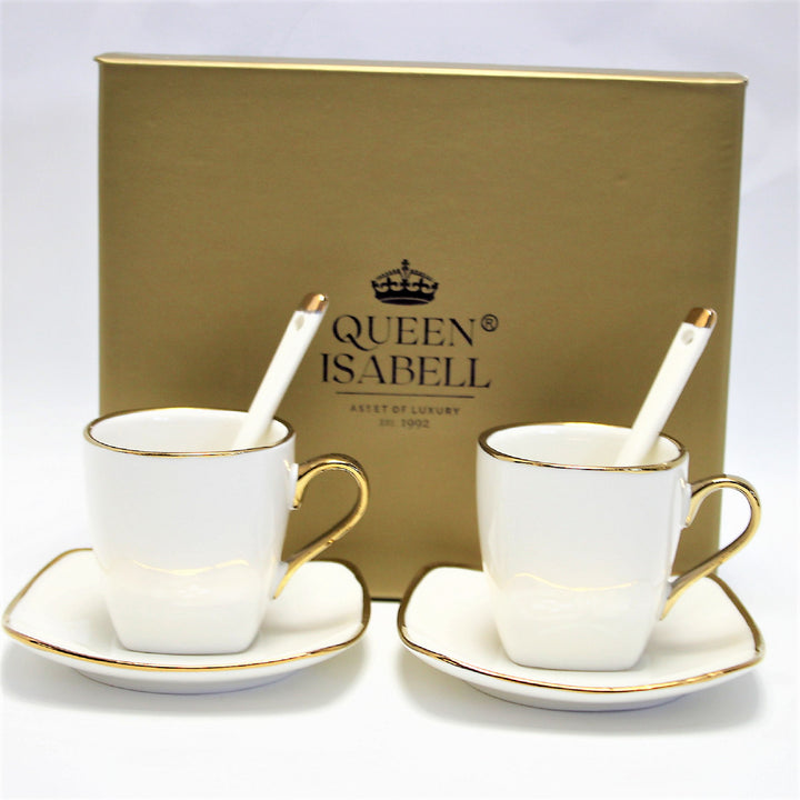 Espressokopjes porseleinen set met borden Queen Isabell W23GD06-06464