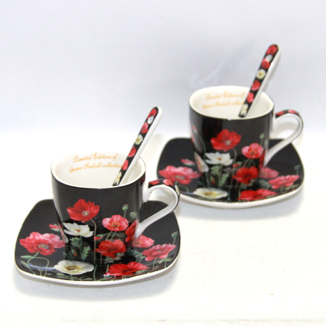 Espressokopjes porseleinen set met borden Queen Isabell W9PB06-09510
