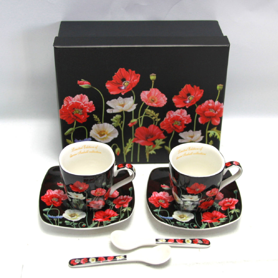 Espressokopjes porseleinen set met borden Queen Isabell W9PB06-09510