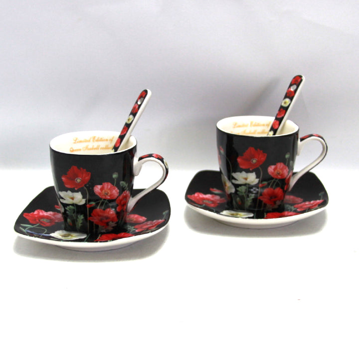 Espressokopjes porseleinen set met borden Queen Isabell W9PB06-09510