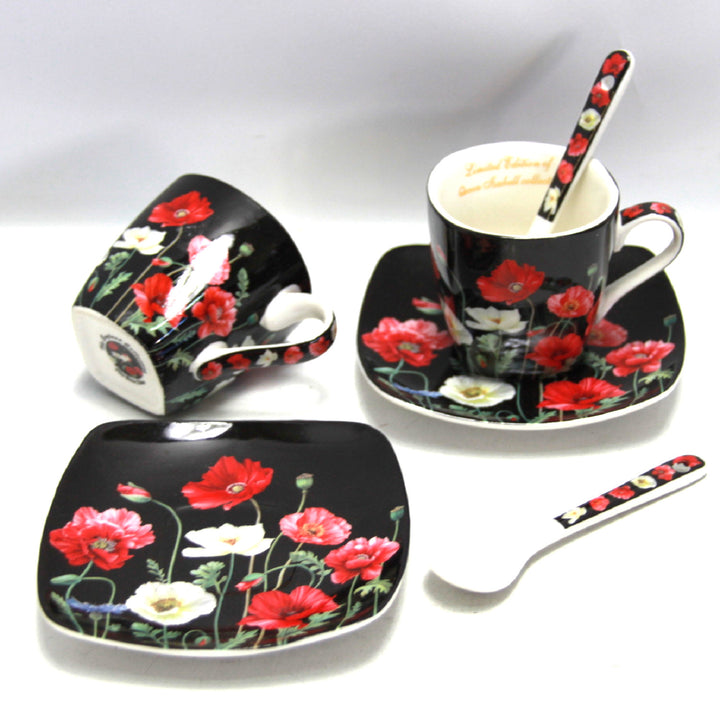 Espressokopjes porseleinen set met borden Queen Isabell W9PB06-09510