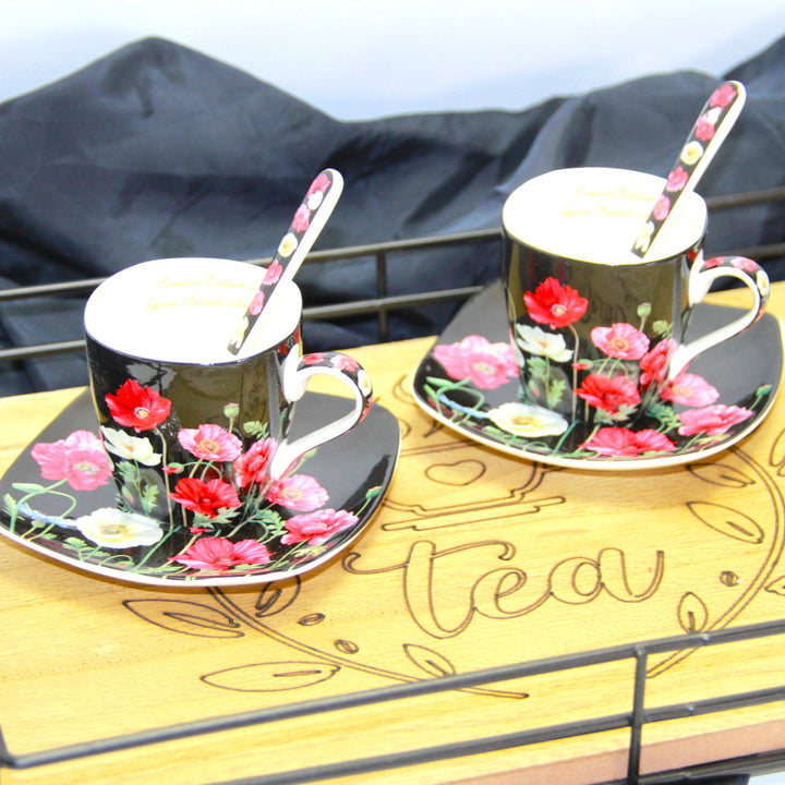 Espressokopjes porseleinen set met borden Queen Isabell W9PB06-09510