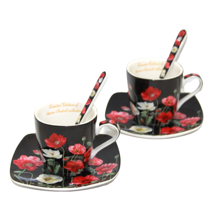 Espressokopjes porseleinen set met borden Queen Isabell W9PB06-09510