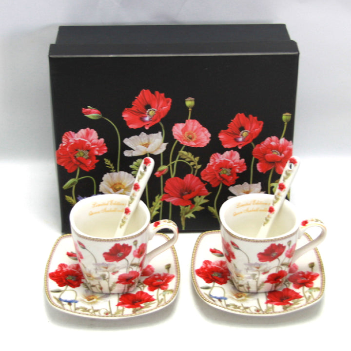 Espressokopjes porseleinen set met borden Queen Isabell W9PWH06-09596