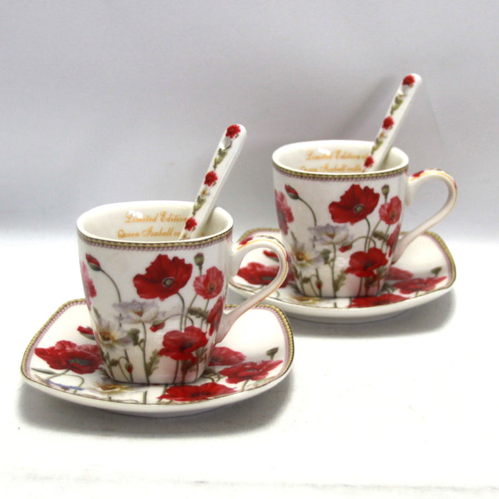 Espressokopjes porseleinen set met borden Queen Isabell W9PWH06-09596