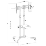TV-standaard Maclean, professioneel, 32-70", op wielen, max. VESA 600x400, max. 40 kg, MC-951