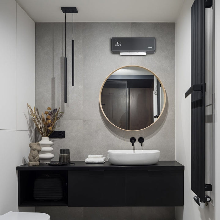 Concept keramische kachel, wandmodel, LED-scherm, timer, grijs, QH4100