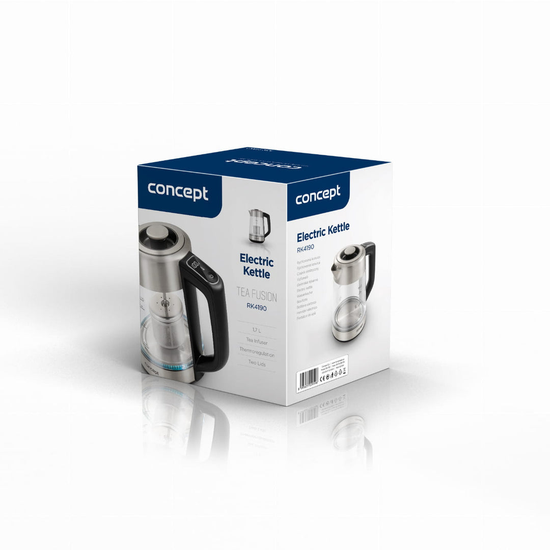 Concept 1.7L glazen elektrische waterkoker met temperatuurregeling en koffiezetapparaat RK4190