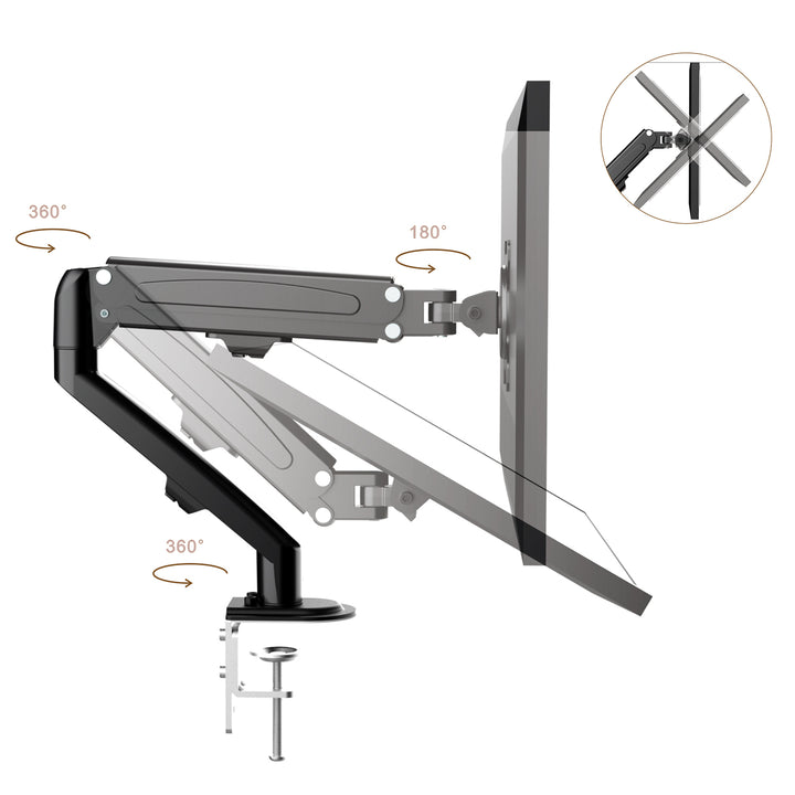 Monitorsteun Maclean, gasveer, 13"-27", 8 kg, zwart, MC-860N
