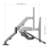Monitorsteun Maclean, gasveer, 13"-27", 8 kg, zwart, MC-860N
