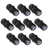 10x Maclean F-F stopcontact, professionele overgang, stekker zwart nikkel, MCTV-904