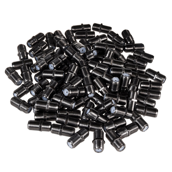 100x Maclean F-F stopcontact, professionele overgang, stekker zwart nikkel, MCTV-904