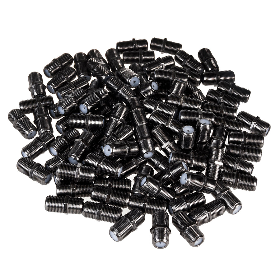100x Maclean F-F stopcontact, professionele overgang, stekker zwart nikkel, MCTV-904