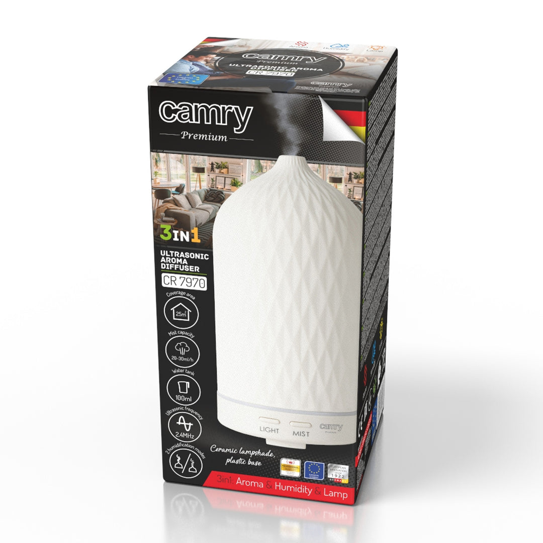 Camry CR 7970 Geurverspreider, ultrasoon, keramisch, 100 ml, sfeerverlichting