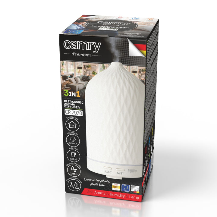 Camry CR 7970 Geurverspreider, ultrasoon, keramisch, 100 ml, sfeerverlichting
