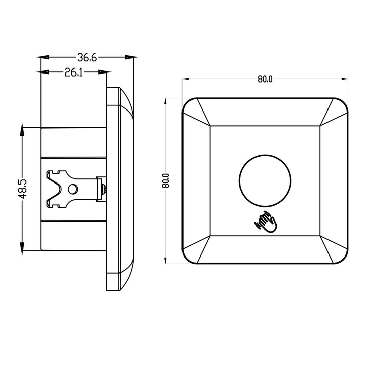 Maclean PIR-sensor met kort bereik, bereik 5-6cm, inbouwdoos, max. belasting 1200W, MCE313 W