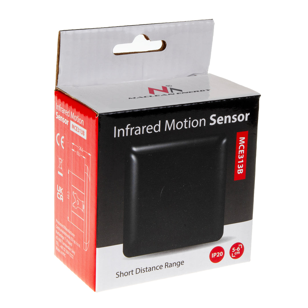 Maclean korte afstand PIR sensor, bereik 5-6cm, inbouwdoos, max. belasting 1200W, MCE313 B