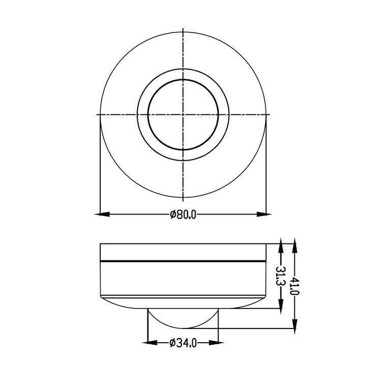 Maclean PIR bewegingsmelder, bereik 6m, plafond, max. belasting 1200W, IP20, MCE314 W