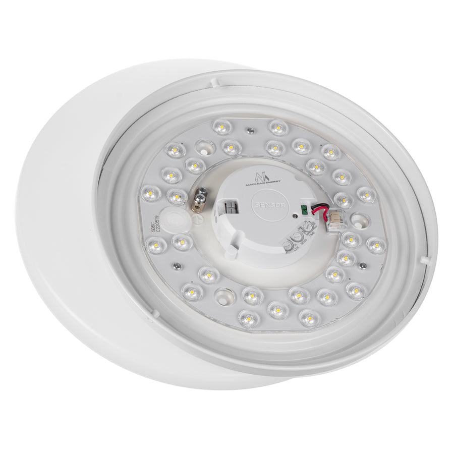 Maclean plafond LED sensorlamp, microgolf sensor 5.8GHz,4000K, 12W, 950lm, IP44, MCE347