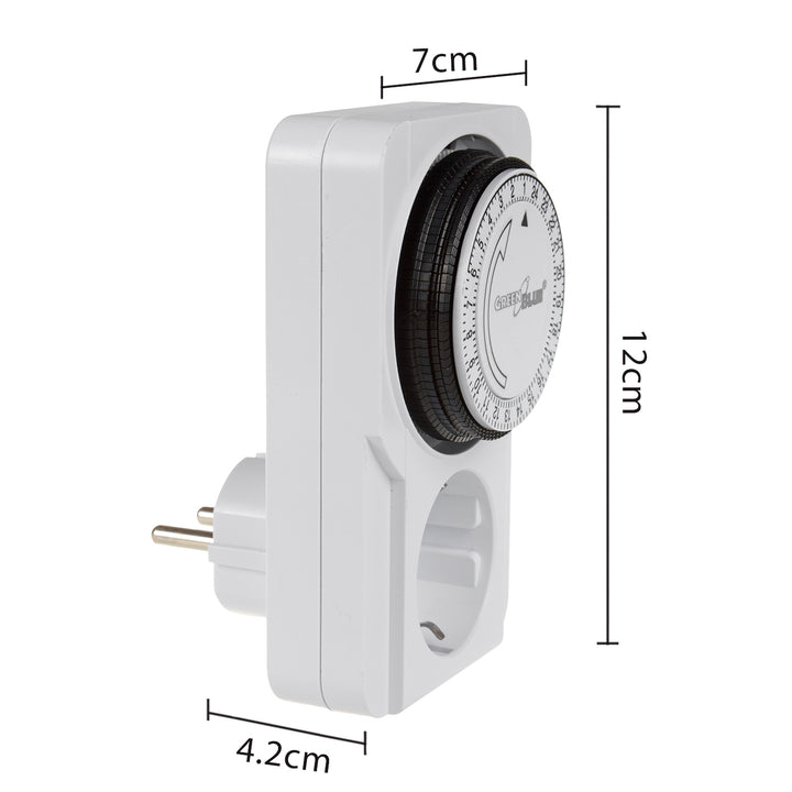 GreenBlue - Tijdschakelaar - Timer Schakelaar - Type F - Mechanische tijdschakelklok - 48 programma's, max. belasting 16A, IP20, GB360 F