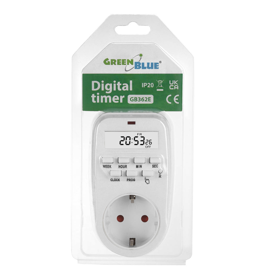 Digitale tijdschakelaar voor buiten SCHUKO IP44 Digitale tijdschakelaar voor buiten SCHUKO IP44