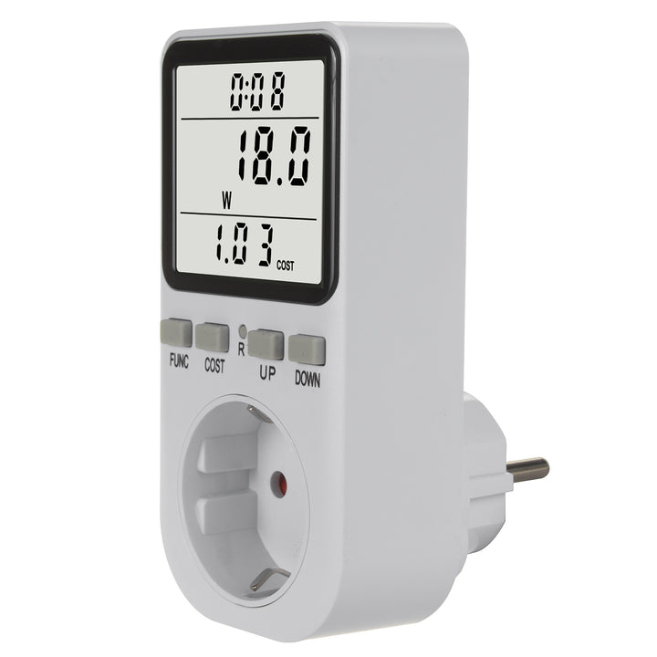 GreenBlue energiemeter, wattmeter, type F, 220-240V AC, 50Hz, max. belasting 16A, IP20, ingebouwde batterij, GB364 F