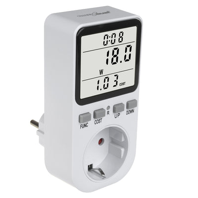 GreenBlue energiemeter, wattmeter, type F, 220-240V AC, 50Hz, max. belasting 16A, IP20, ingebouwde batterij, GB364 F