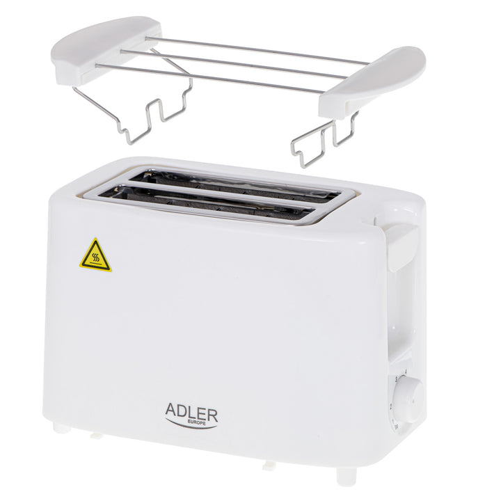 Adler broodrooster, 6 regelstanden, broodjesrooster, 900W, wit, AD 3223