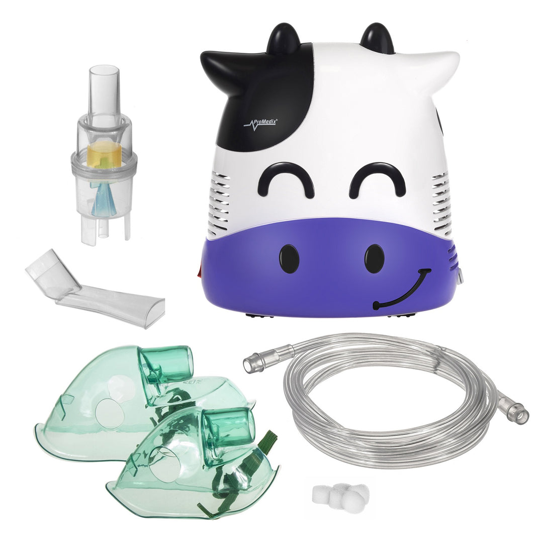 Reiswieg Promedix,125x65x74cm, blauw, wielen, beschermhoes, PR-803B + Baby fudge inhalator PR-810