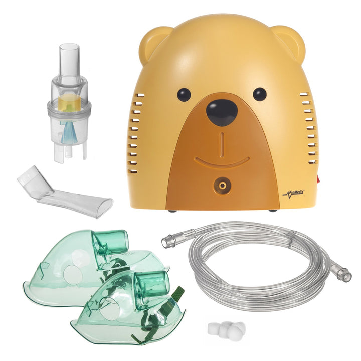 Reiswieg Promedix,125x65x74cm, blauw, wielen, beschermhoes, PR-803B + Baby beer inhalator PR-811