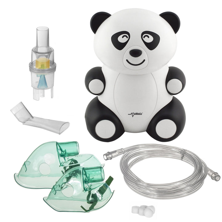 Reiswieg Promedix,125x65x74cm, blauw, wielen, beschermhoes, PR-803B + Baby inhalator panda PR-812