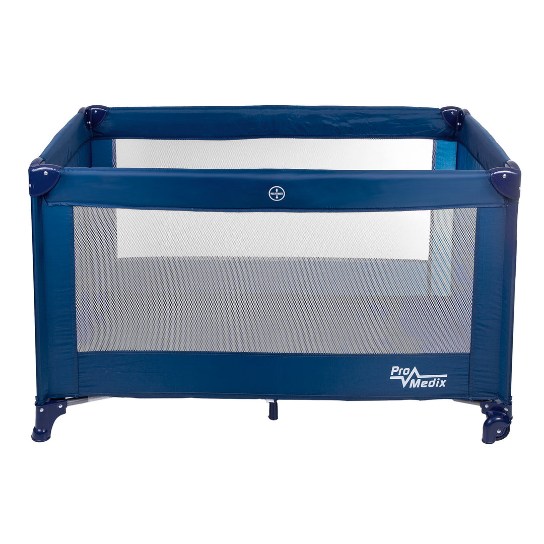 Reiswieg Promedix,125x65x74cm, blauw, wielen, beschermhoes, PR-803B + Baby inhalator panda PR-812